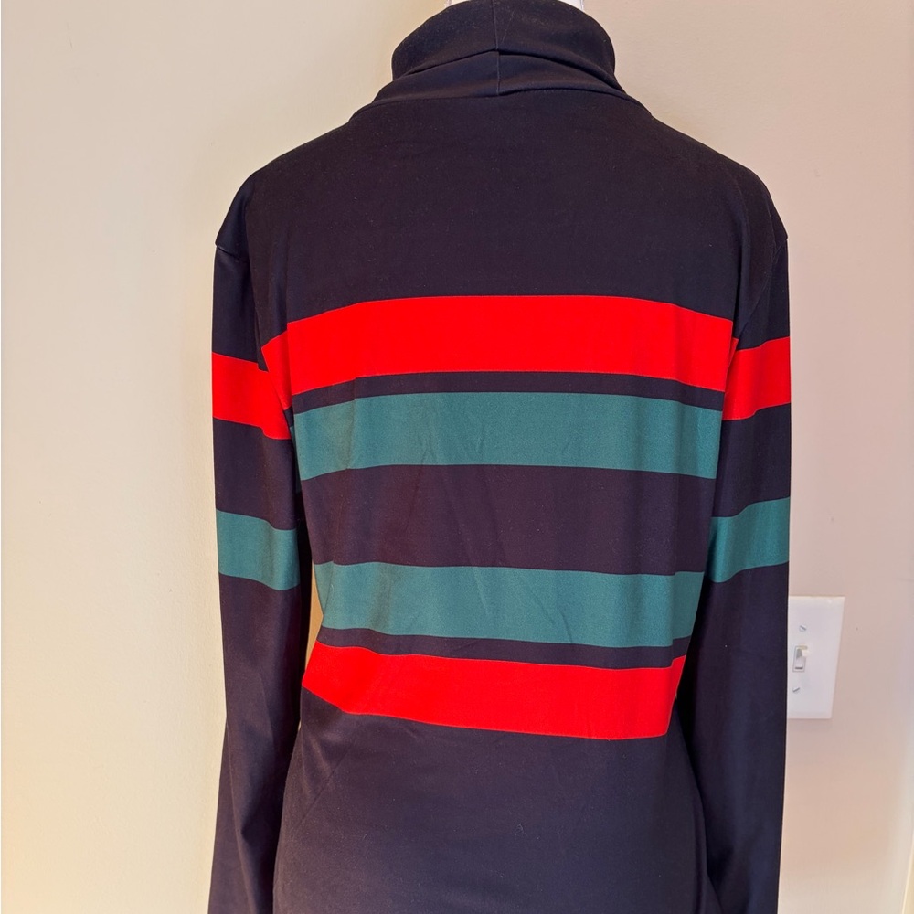 #184 STYLEWE Black Turtleneck with Red and Green Stripes. Like New. - Picture 6 of 9